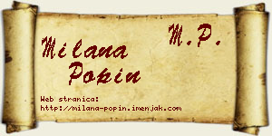 Milana Popin vizit kartica